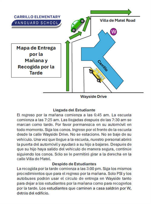 Student Drop Off Spanish